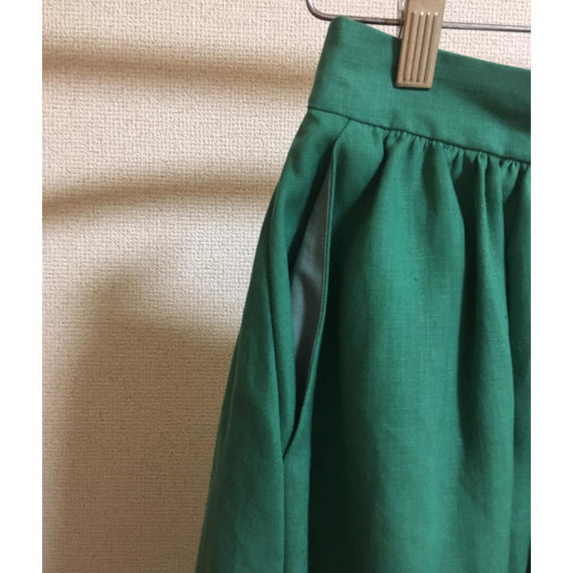 LE GLAZIK(ルグラジック)の【再値下げ】〈LE GLAZIK ル グラジック〉リネンクロスギャザースカート レディースのスカート(ひざ丈スカート)の商品写真