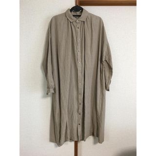 ネストローブ(nest Robe)のネストローブ   リネンクラシカルギャザースモックワンピース ブラックリネン(ロングワンピース/マキシワンピース)