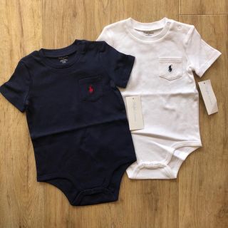 ラルフローレン(Ralph Lauren)の2点セット★まとめ割適応 ネイビー 白 ポケットロンパース(ロンパース)