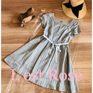 レストローズ(L'EST ROSE)の美品＊L’est Rose グリーンワンピース クリーニング済み レストローズ(ひざ丈ワンピース)