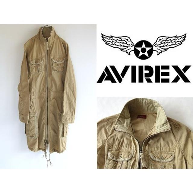 AVIREX(アヴィレックス)のAVIREX ダブルジップ ミリタリーロングコート フィールドワンピース M レディースのジャケット/アウター(ミリタリージャケット)の商品写真