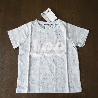 リー(Lee)の【新品】Lee　吹出し総柄ロゴTシャツ　水色　100(Tシャツ/カットソー)