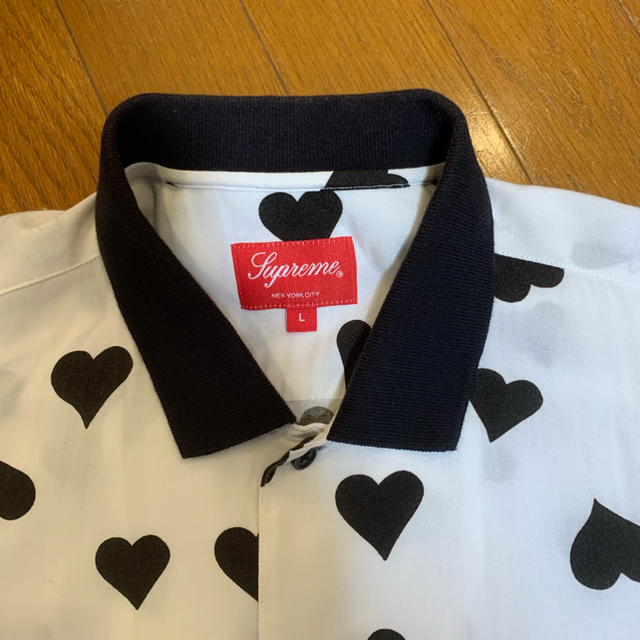 17ss supreme Hearts Rayon Shirt  White 2