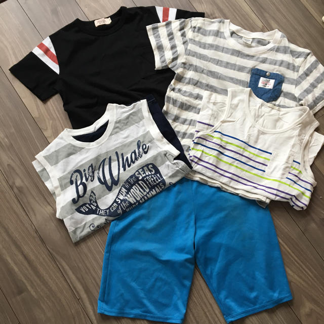 GU(ジーユー)の【キッズ】Tシャツ タンクトップ ハーフパンツ 150cm キッズ/ベビー/マタニティのキッズ服男の子用(90cm~)(Tシャツ/カットソー)の商品写真