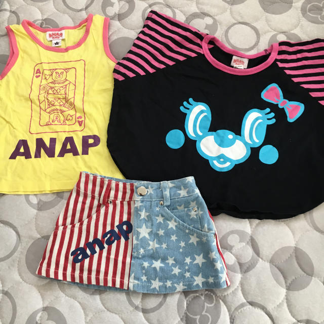 ANAP Kids(アナップキッズ)のアナップキッズ90cmセット キッズ/ベビー/マタニティのキッズ服女の子用(90cm~)(Tシャツ/カットソー)の商品写真