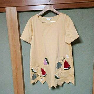 ツモリチサト(TSUMORI CHISATO)の専用です。ポテチーノ　スイカアップリケチュニックイエロー(チュニック)