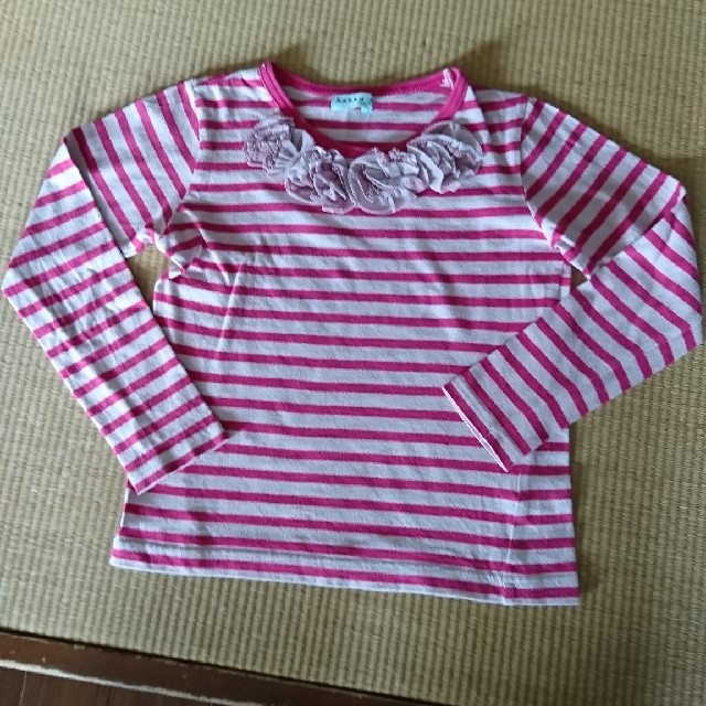 hakka kids(ハッカキッズ)のハッカキッズ ボ－ダ－ロンT 130 キッズ/ベビー/マタニティのキッズ服女の子用(90cm~)(Tシャツ/カットソー)の商品写真