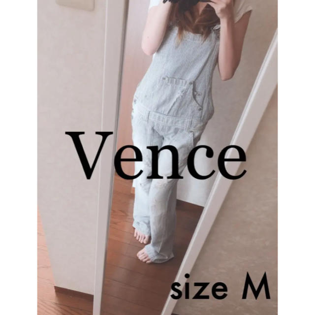 VENCE(ヴァンス)の❯❯❯❯VENCE★ストライプ クラッシュ加工 オーバーオール レディースのパンツ(サロペット/オーバーオール)の商品写真