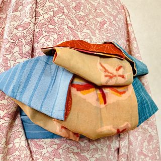  156 ちょっと訳あり特価‼️レトロ風シンプル兵児帯♡finなし(帯)