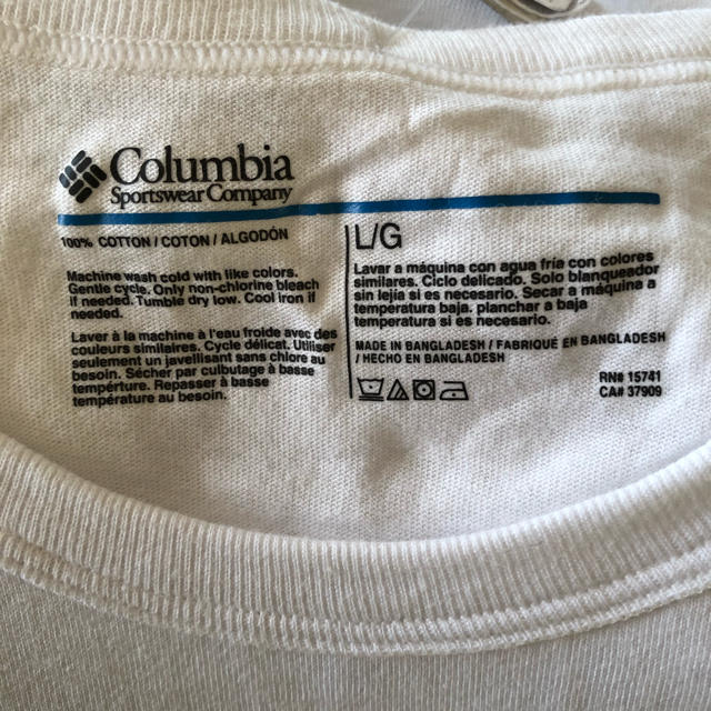Columbia(コロンビア)の新品コロンビア 白×黒 Tシャツ 丸襟 ノースフェイスやパタゴニア好き シンプル メンズのトップス(Tシャツ/カットソー(半袖/袖なし))の商品写真