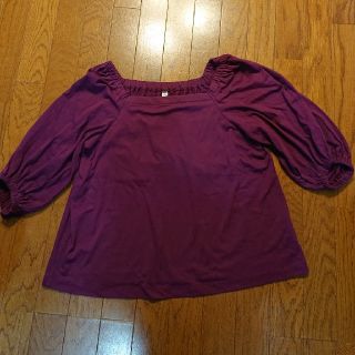 ユニクロ(UNIQLO)の中古 七分袖 オフショルダーT Lサイズ (カットソー(長袖/七分))