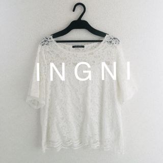 イング(INGNI)の  UＳEＤ★ I N G N Iイング★レースフレアー袖／トップス(カットソー(半袖/袖なし))