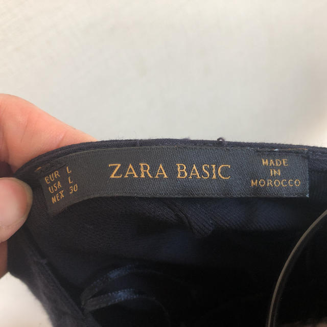 ZARA(ザラ)のZARAザラベーシックネイビーカシュクールブラウス レディースのトップス(シャツ/ブラウス(半袖/袖なし))の商品写真