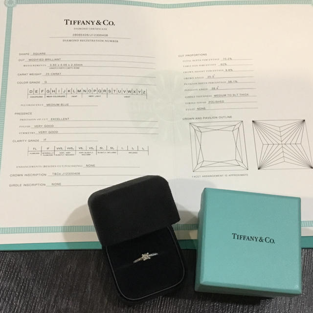 Tiffany & Co.(ティファニー)の最終値下 ティファニー プリンセスカット 0.25ct IF EX ダイヤ 指輪 レディースのアクセサリー(リング(指輪))の商品写真