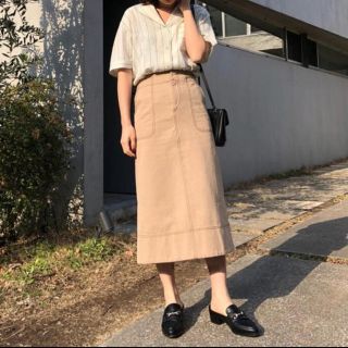 マウジー(moussy)の【値下げ】カラーステッチロングスカート(ロングスカート)