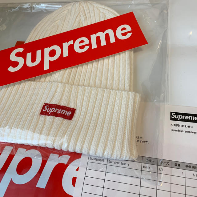 19ss Supreme Overdyed Beanie White ホワイト