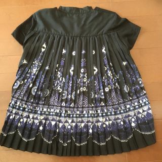 サカイ(sacai)のsacai バックプリーツリネンtee ブラック(Tシャツ(半袖/袖なし))