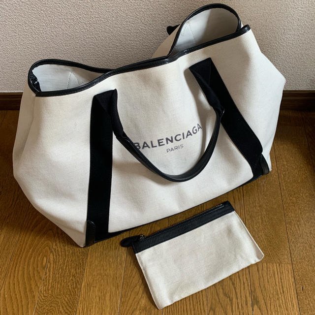 BALENCIAGA✨ネイビー カバM⭐️キャンバス トートバックトートバッグ