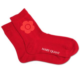 マリークワント(MARY QUANT)の【新品タグ付き未開封】マリークワント💕ソックス 靴下 レッド フリーサイズ(ソックス)