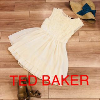 テッドベイカー(TED BAKER)の美品 ＊ TED BAKER フラワーシフォンワンピース(ひざ丈ワンピース)