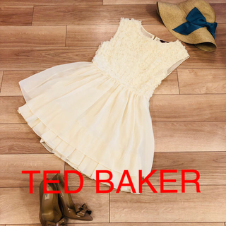 テッドベイカー(TED BAKER)の美品 ＊ TED BAKER フラワーシフォンワンピース(ひざ丈ワンピース)