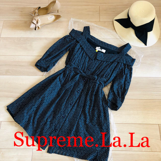 Supreme.La.La.(シュープリームララ)の美品 ＊ Supreme.La.La オフショルワンピース クリーニング済 レディースのワンピース(ひざ丈ワンピース)の商品写真