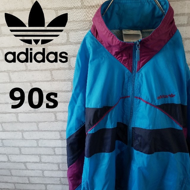 adidas(アディダス)の薄手☆【90s】アディダス マルチカラー ナイロンジャケット Lサイズ  メンズのジャケット/アウター(ナイロンジャケット)の商品写真