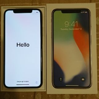 アップル(Apple)のiPhoneX 64G シルバー SIMロック解除済み(スマートフォン本体)