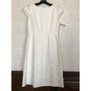 アナイ(ANAYI)の専用 アナイ コットンリネンワンピース 白 新品未使用(ひざ丈ワンピース)