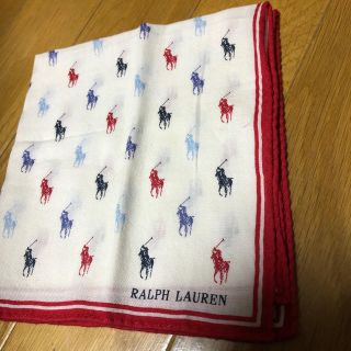 ラルフローレン(Ralph Lauren)のラルフローレン 白  赤 紺色 黒 水色ホースマーク  ハンカチ(ハンカチ/ポケットチーフ)