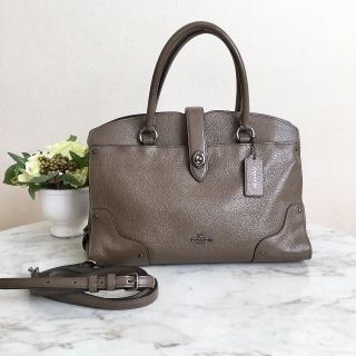 コーチ(COACH)のCOACH　マーサー サッチェル 30 グレージュ(ショルダーバッグ)