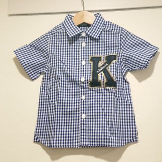 クレードスコープ(kladskap)のお値下げ！！クレイドスコープ ギンガムチェック 半袖シャツ  90(Tシャツ/カットソー)