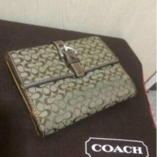 コーチ(COACH)の本物コーチミニシグネイチャーのブラウン系お財布(財布)