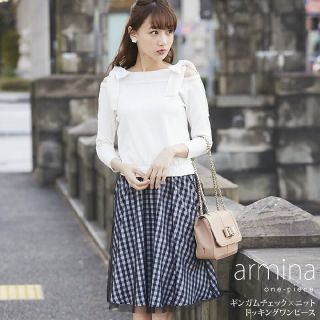 トッコ(tocco)の新品タグ付tocco closet
ギンガムチェック×ニットドッキングワンピース(ひざ丈ワンピース)