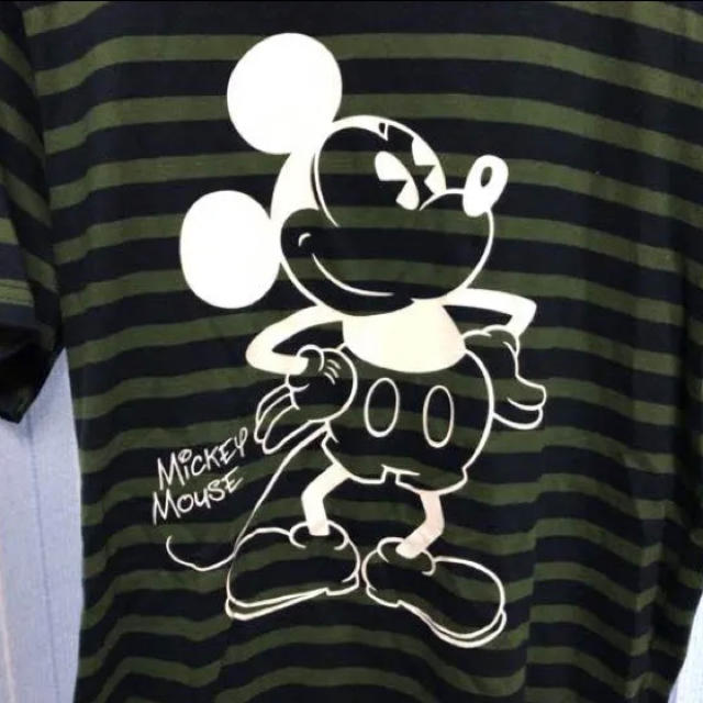 Disney(ディズニー)のディズニー公式 ミッキーマウスボーダーTシャツ（Lサイズ）新品未使用タグ付き メンズのトップス(Tシャツ/カットソー(半袖/袖なし))の商品写真