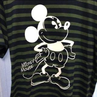 ディズニー(Disney)のディズニー公式 ミッキーマウスボーダーTシャツ（Lサイズ）新品未使用タグ付き(Tシャツ/カットソー(半袖/袖なし))