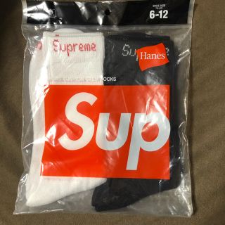 シュプリーム(Supreme)の新品 シュプリーム  ソックス ホワイト＆ブラック 2足セット(ソックス)