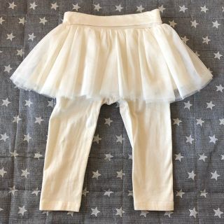 ベビーギャップ(babyGAP)の美品 babyGap チュール付きスカート オフホワイト 80(スカート)