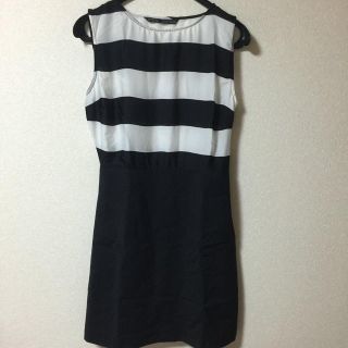 ザラ(ZARA)のZARA ノースリーブボーダーワンピース(ミニワンピース)