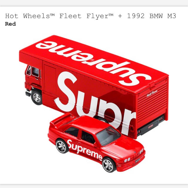 Supreme(シュプリーム)のhot wheels fleet flyer + 1992 BMW M3  エンタメ/ホビーのおもちゃ/ぬいぐるみ(ミニカー)の商品写真