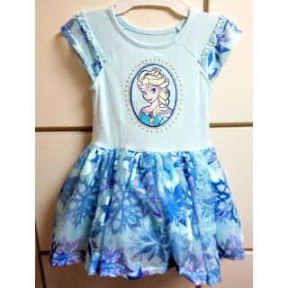 アナトユキノジョオウ(アナと雪の女王)の【美品】エルサ ドレス2T 90サイズ(ワンピース)