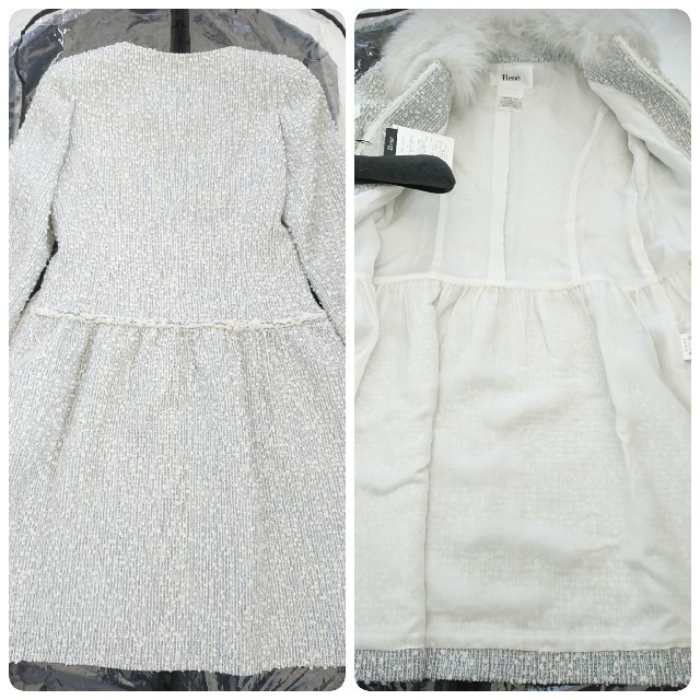 René - 新品18AW ルネ 最高級ツイードウールフォックスファー付ノー ...