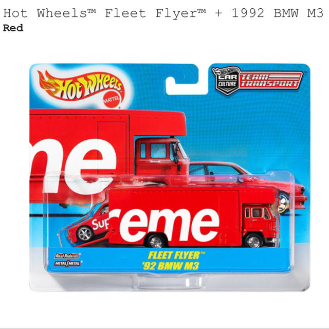 Supreme(シュプリーム)のsupreme Hot Wheels Fleet Flyer 1992 BMW エンタメ/ホビーのおもちゃ/ぬいぐるみ(ミニカー)の商品写真