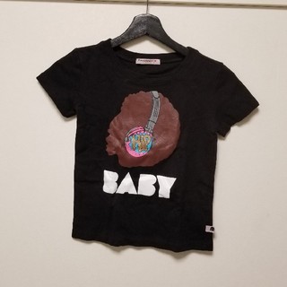 ベイビーシュープ(baby shoop)のbaby shoop kid'sシュープアフロ×デカロゴTシャツ黒M(Tシャツ/カットソー)