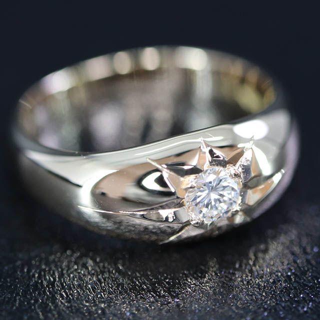 K18　後光　ダイヤモンド　リング　ホールマーク有 メンズのアクセサリー(リング(指輪))の商品写真