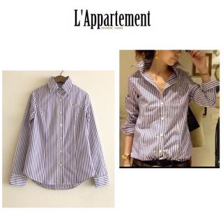 アパルトモンドゥーズィエムクラス(L'Appartement DEUXIEME CLASSE)のアパルトモン  ドゥーズィエムクラス ★  ストライプシャツ   パープル(シャツ/ブラウス(長袖/七分))