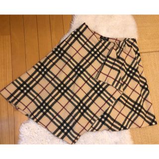 バーバリー(BURBERRY)の美品本物バーバリーBurberry上質コットン混チェック柄巻きスカート♫(ひざ丈スカート)