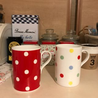 キャスキッドソン(Cath Kidston)の【新品】キャスキッドソン マグカップ ドット 水玉 2点セット(グラス/カップ)