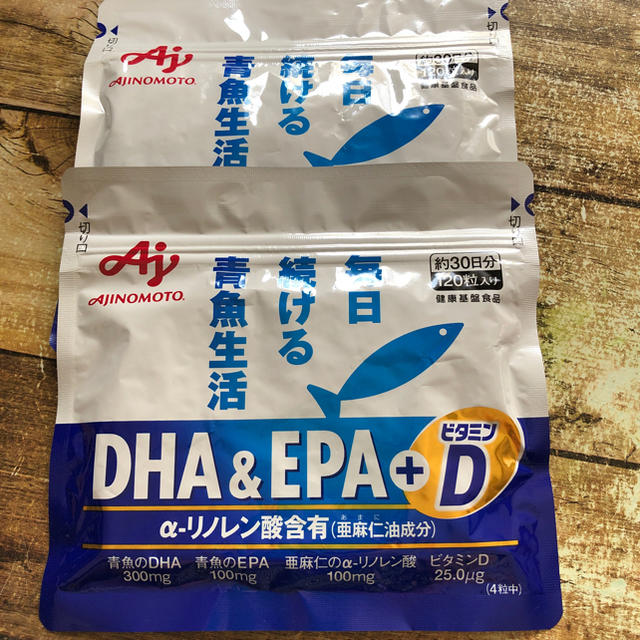 味の素(アジノモト)のDHA&EPA＋ビタミンDサプリ 食品/飲料/酒の健康食品(ビタミン)の商品写真