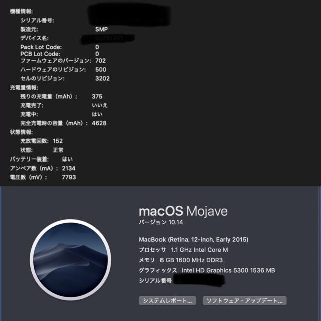 283 美品 MacBook Retina 12-inch Early 2015